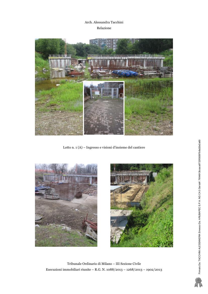 Foto 3 — Autorimessa in costruzione (piano interrato) e aree urbane adiacenti